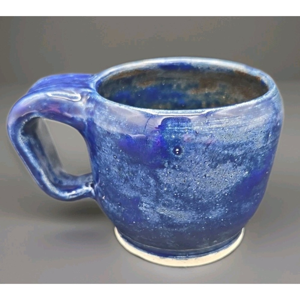Original Studio Art Pottery Mug Cobalt Blue Stoneware Handmade 2015